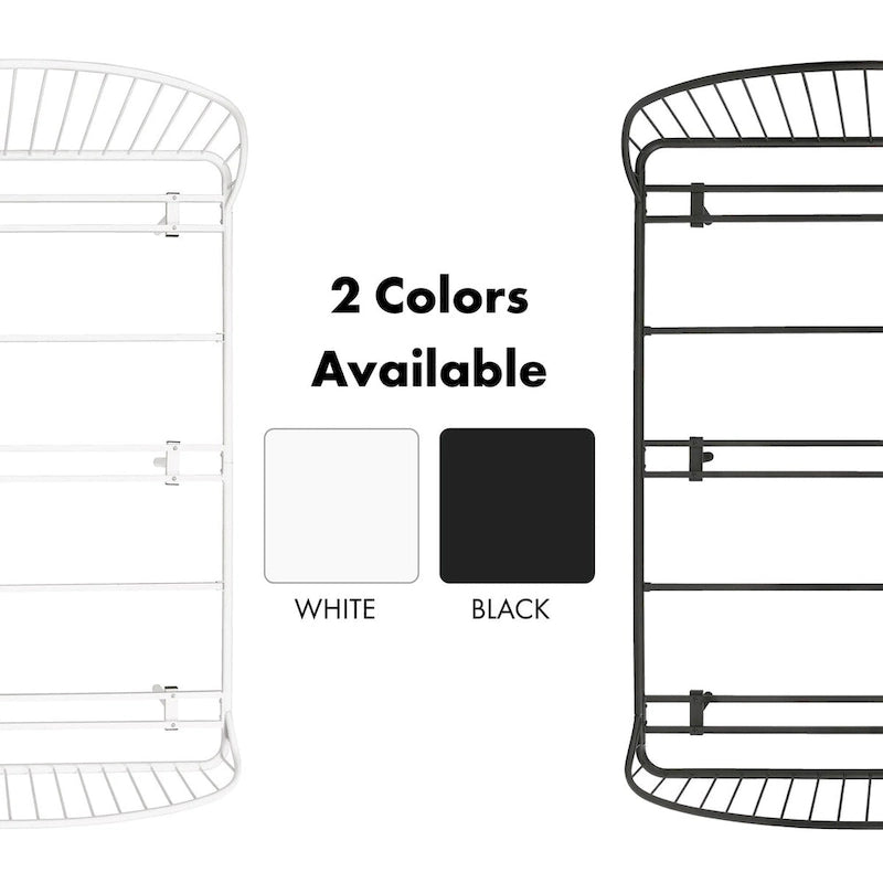 Curved Metal Powder Coated Bed Frame, No Box Spring Needed