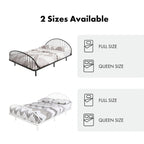 Curved Metal Powder Coated Bed Frame, No Box Spring Needed