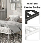 Curved Metal Powder Coated Bed Frame, No Box Spring Needed