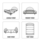 Curved Metal Powder Coated Bed Frame, No Box Spring Needed