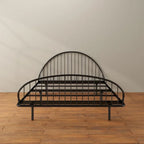 Curved Metal Powder Coated Bed Frame, No Box Spring Needed