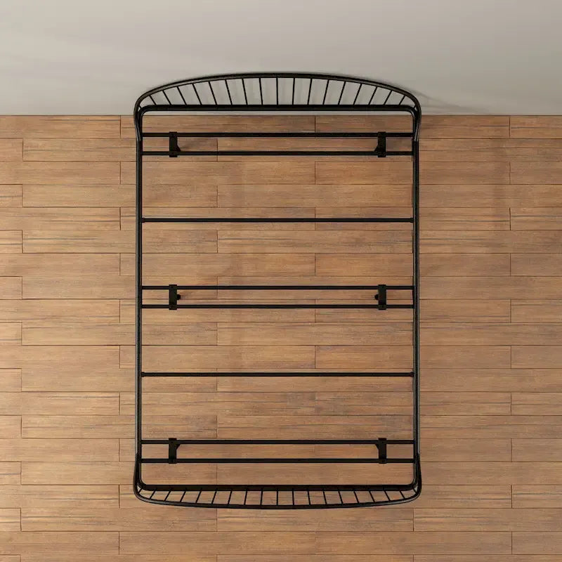 Curved Metal Powder Coated Bed Frame, No Box Spring Needed