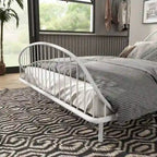 Curved Metal Powder Coated Bed Frame, No Box Spring Needed