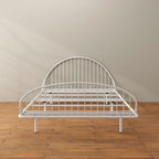 Curved Metal Powder Coated Bed Frame, No Box Spring Needed
