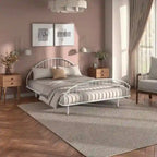 Curved Metal Powder Coated Bed Frame, No Box Spring Needed