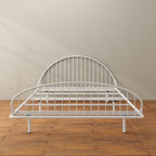 Curved Metal Powder Coated Bed Frame, No Box Spring Needed
