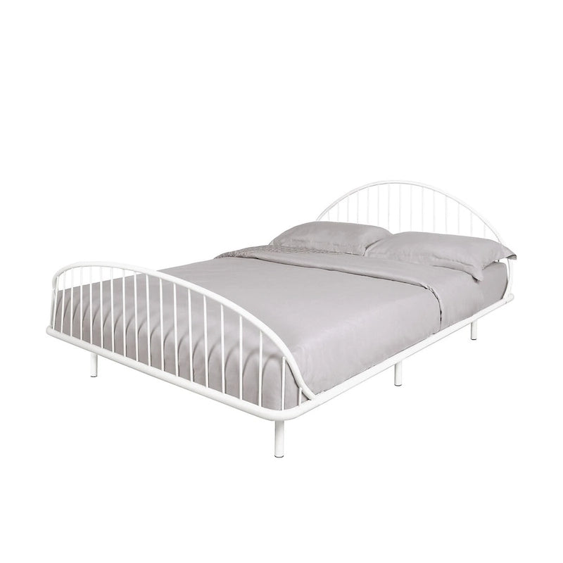 Curved Metal Powder Coated Bed Frame, No Box Spring Needed