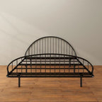 Curved Metal Powder Coated Bed Frame, No Box Spring Needed