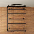 Curved Metal Powder Coated Bed Frame, No Box Spring Needed