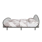 Curved Metal Powder Coated Bed Frame, No Box Spring Needed