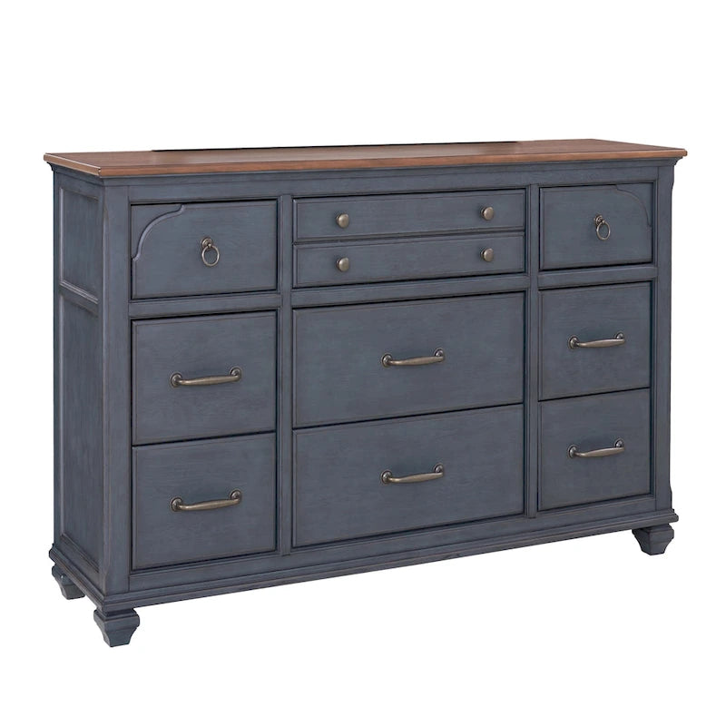 Dresser, No Assembly Required, Corduroy Blue Finish