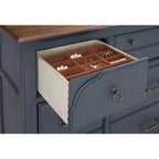 Dresser, No Assembly Required, Corduroy Blue Finish