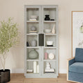 82 Reclaimed Pine Wood Cabinet with Glass Doors