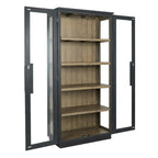 82 Reclaimed Pine Wood Cabinet with Glass Doors