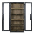 82 Reclaimed Pine Wood Cabinet with Glass Doors