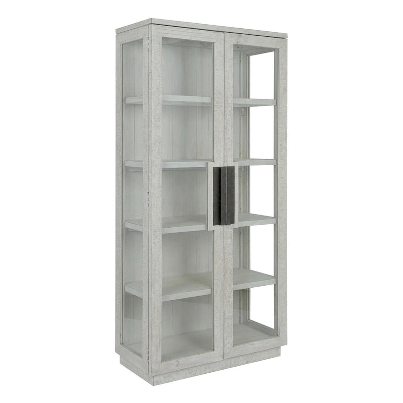 82 Reclaimed Pine Wood Cabinet with Glass Doors