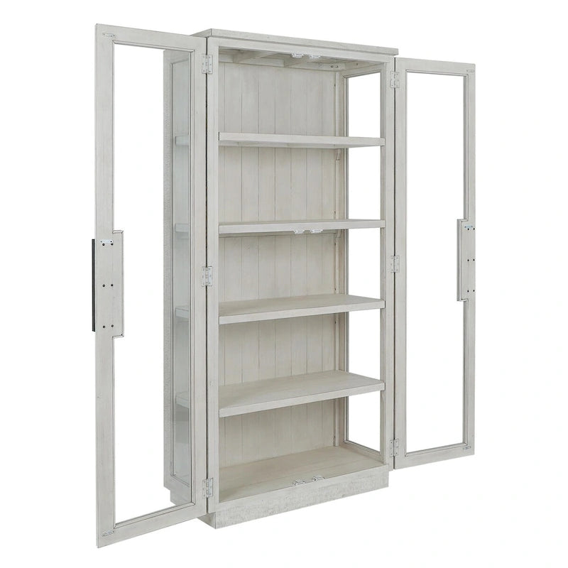 82 Reclaimed Pine Wood Cabinet with Glass Doors