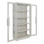 82 Reclaimed Pine Wood Cabinet with Glass Doors