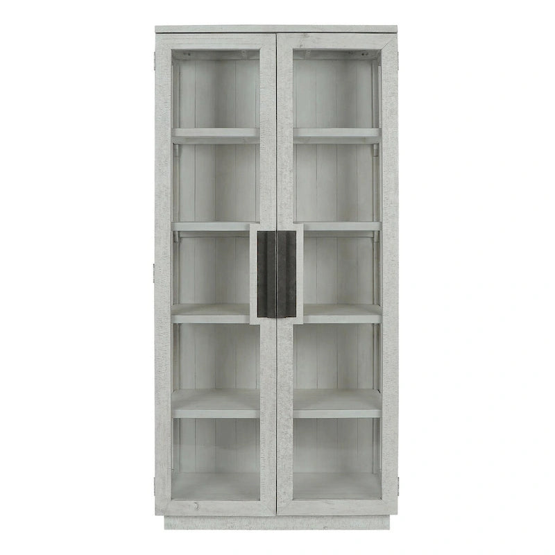 82 Reclaimed Pine Wood Cabinet with Glass Doors