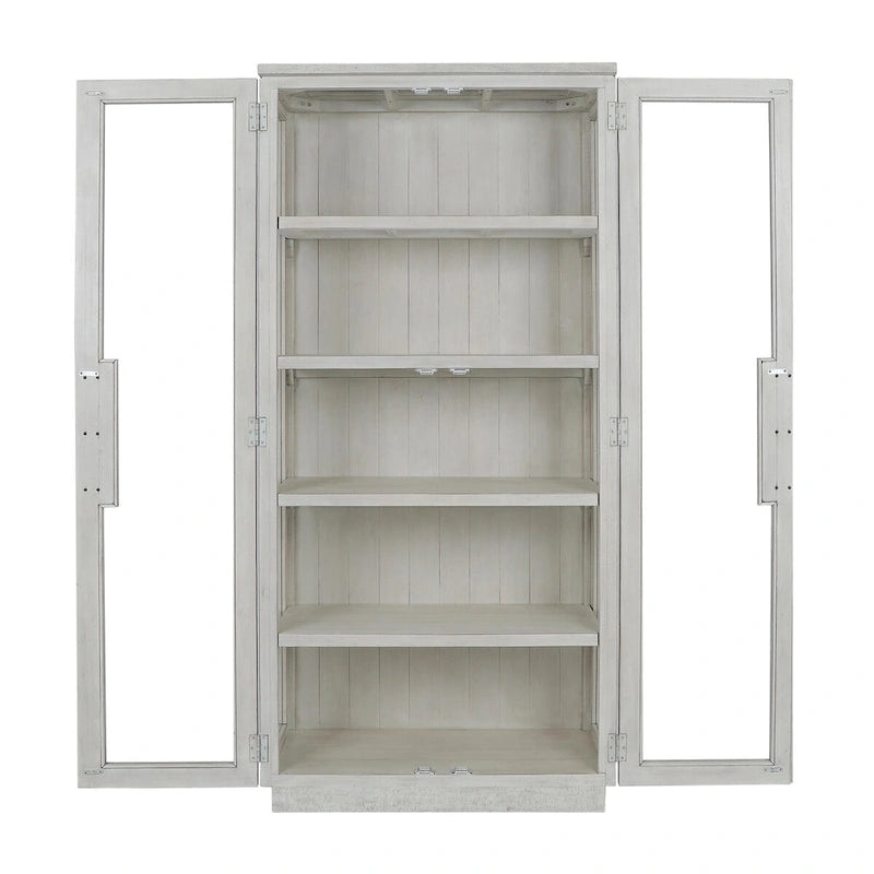 82 Reclaimed Pine Wood Cabinet with Glass Doors