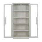 82 Reclaimed Pine Wood Cabinet with Glass Doors