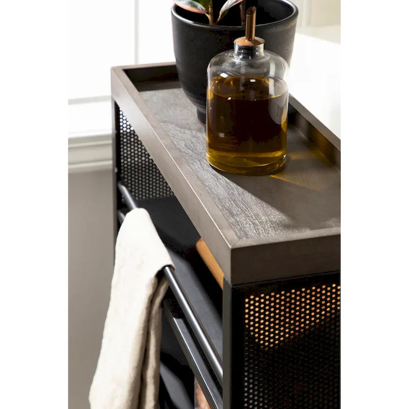 Iron Storage Cart with Four Open Shelves - 18x7x30