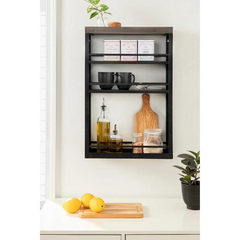 Iron Storage Cart with Four Open Shelves - 18x7x30