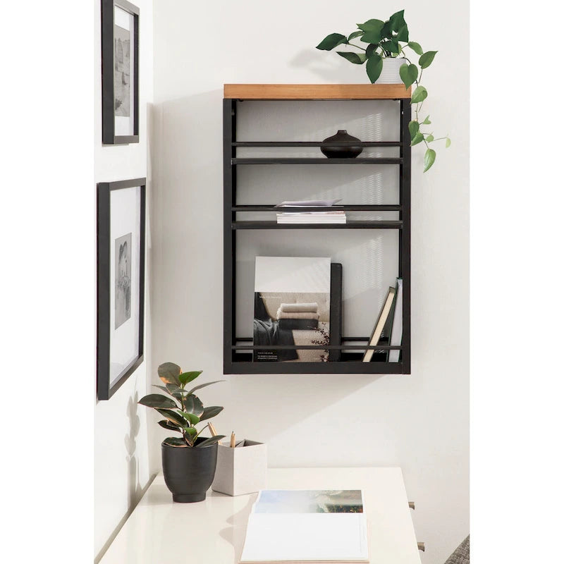 Iron Storage Cart with Four Open Shelves - 18x7x30