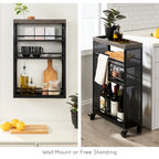 Iron Storage Cart with Four Open Shelves - 18x7x30