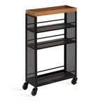 Iron Storage Cart with Four Open Shelves - 18x7x30
