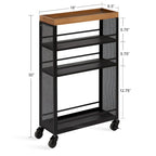 Iron Storage Cart with Four Open Shelves - 18x7x30