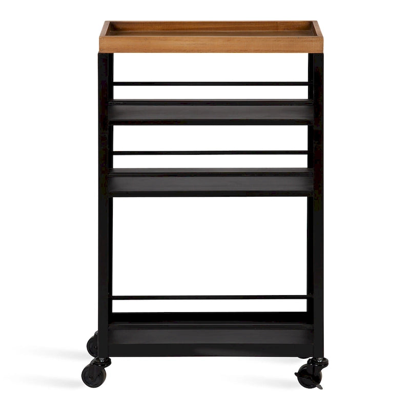 Iron Storage Cart with Four Open Shelves - 18x7x30