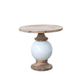 Round Mango Wood and Metal Pedestal Table,