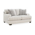 Emma 68 Inch Loveseat with 2 Accent Pillows, Oversized, Gray Polyester