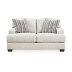 68 Inch Loveseat with 2 Accent Pillows, Oversized, Gray Polyester