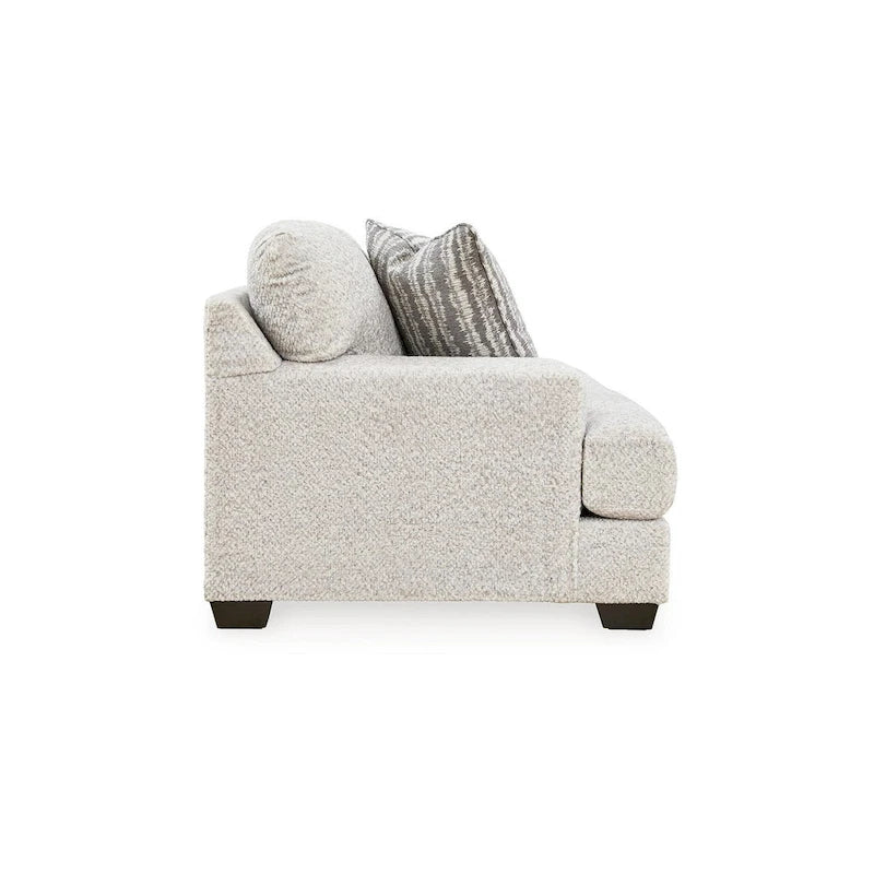 68 Inch Loveseat with 2 Accent Pillows, Oversized, Gray Polyester