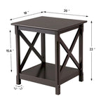 Design Wood Coffee Side End Table with Storage Shelf