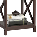 Design Wood Coffee Side End Table with Storage Shelf