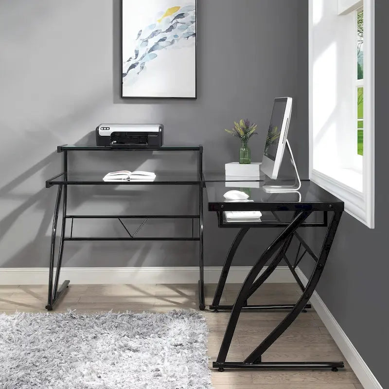 Shaped Home Office Gaming Editing Desk