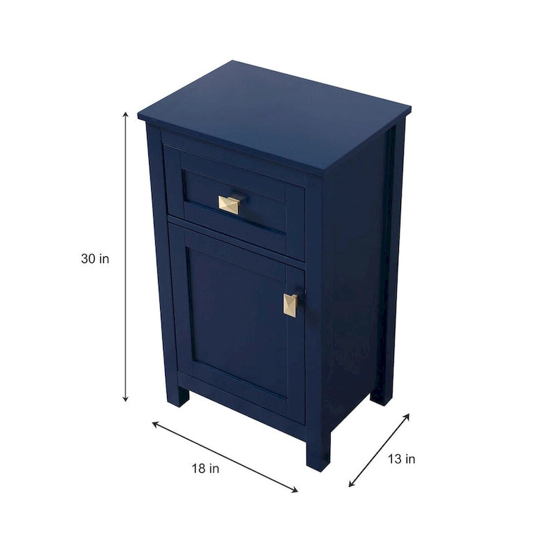 18 Inch Bathroom Storage Freestanding Cabinet with Soft-Closing Drawer