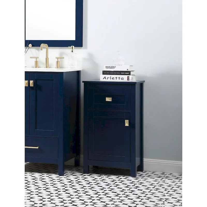 18 Inch Bathroom Storage Freestanding Cabinet with Soft-Closing Drawer