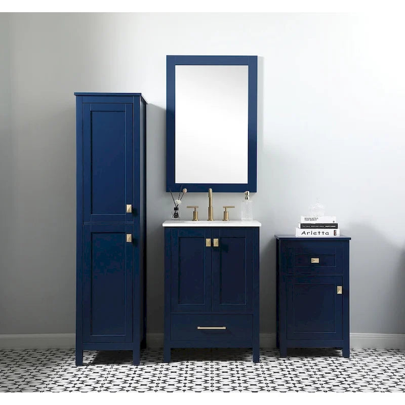 18 Inch Bathroom Storage Freestanding Cabinet with Soft-Closing Drawer