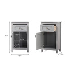 18 Inch Bathroom Storage Freestanding Cabinet with Soft-Closing Drawer