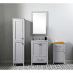 18 Inch Bathroom Storage Freestanding Cabinet with Soft-Closing Drawer