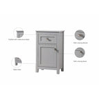 18 Inch Bathroom Storage Freestanding Cabinet with Soft-Closing Drawer