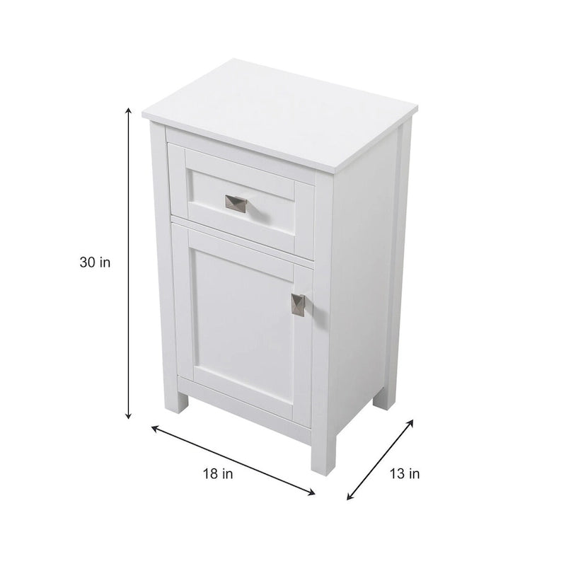 18 Inch Bathroom Storage Freestanding Cabinet with Soft-Closing Drawer