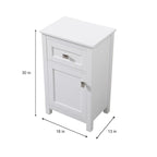 18 Inch Bathroom Storage Freestanding Cabinet with Soft-Closing Drawer