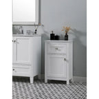 18 Inch Bathroom Storage Freestanding Cabinet with Soft-Closing Drawer