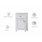 18 Inch Bathroom Storage Freestanding Cabinet with Soft-Closing Drawer