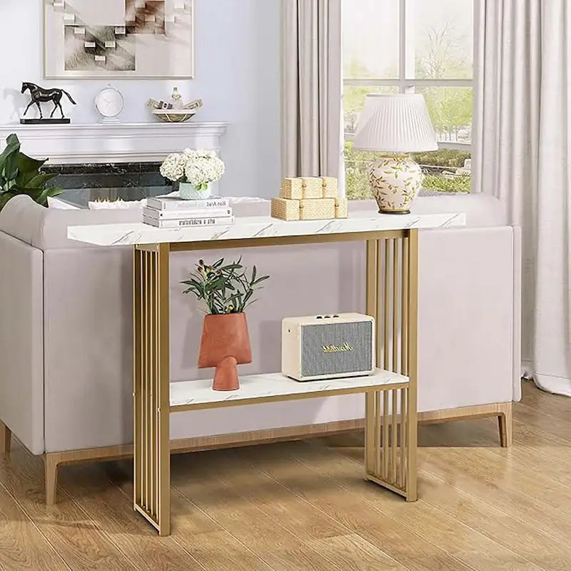48 Living Room 2-tier Console Table Modern Entryway Hallway Table